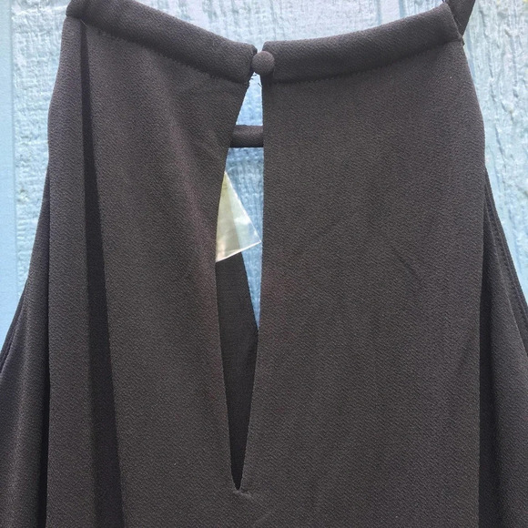 INC Women Pink Striped Black Sleeveless Halter Wide Leg Jumpsuit XL NWT - Picture 6 of 7